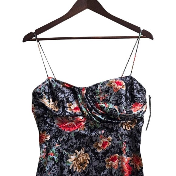 David Meister NWT Silk Floral Paisley Spaghetti Strap Slip Dress Sz 8 - Picture 3 of 13